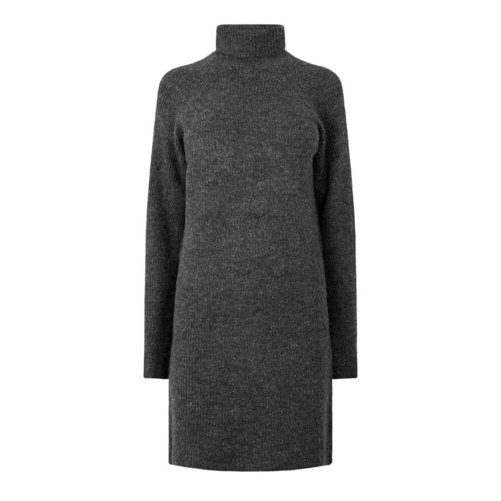 Pieces Womens/Ladies Turtle Neck Sweater Dress / Dark Grey Melange Melange